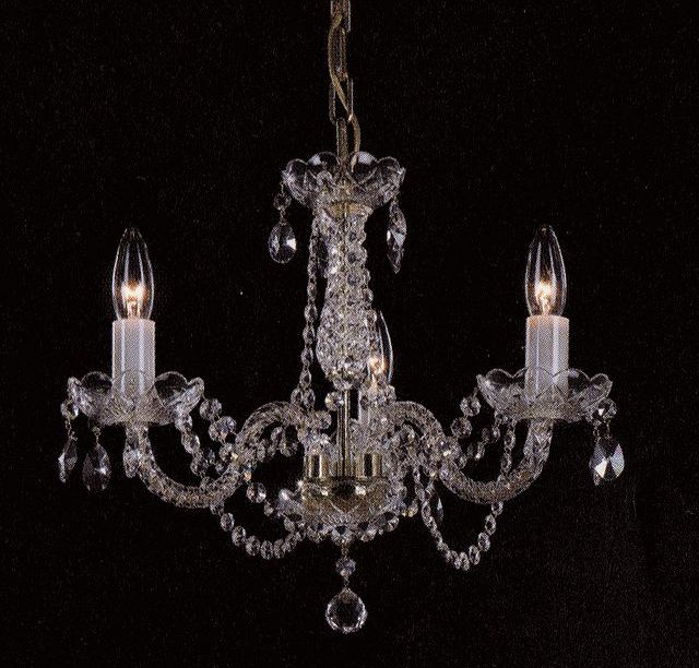 チェコ製クリスタルシャンデリア3灯