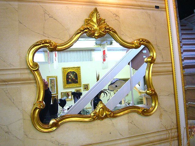 イタリア製　ゴールド王冠ミラー