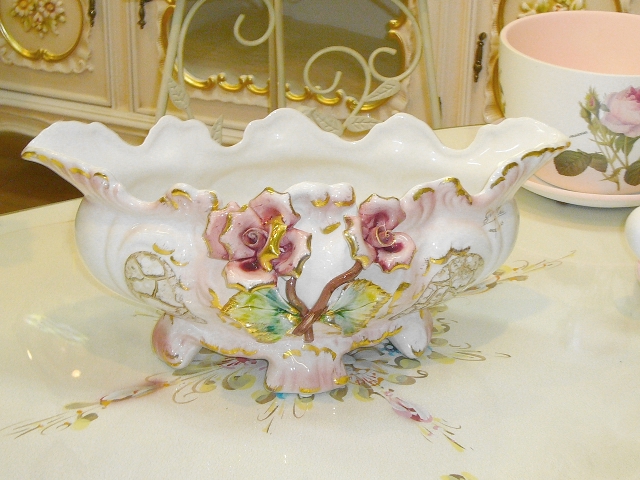 陶花付　ピンクの素敵なコンポート