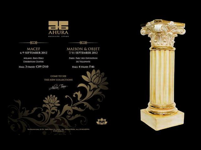 アウラ社　陶器コラム　ゴールドエッジ