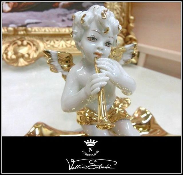 ゴールドシェルトレー　楽器天使　イタリア製