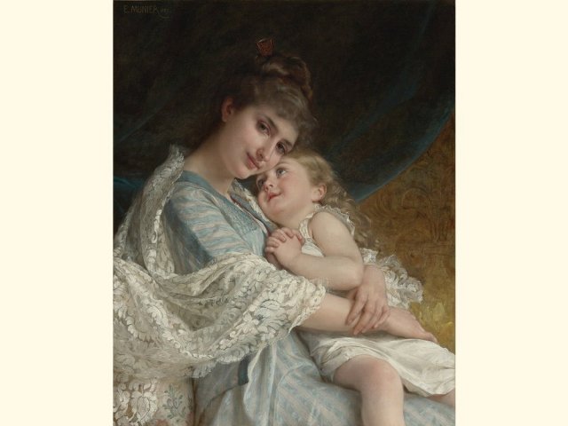ヨーロッパ絵画　素敵な母娘